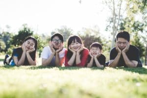 happy family living together